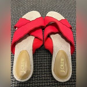 J. Crew Red Espadrille Sandals